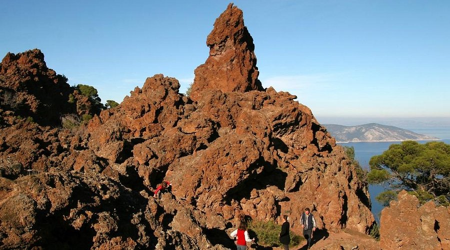 Hiking the Methana volcano crater above the Saronic Gulf